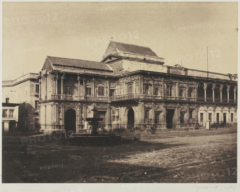 Townhall, Seville, 1853. Vicomte Joseph Vigier (French, 1821-1862). Salted paper print, waxed, from waxed paper negative; image: 27.6 x 35.8 cm (10 7/8 x 14 1/8 in.); matted: 50.8 x 61 cm (20 x 24 in.).