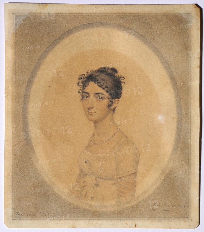 Portrait of Miss Mary Tadman, 1809. John I Smart (British, 1741-1811). Watercolor and graphite, heightened with traces of white gouache on paper; sheet: 15.4 x 13.4 cm (6 1/16 x 5 1/4 in.); image: 14.2 x 12.2 cm (5 9/16 x 4 13/16 in.).