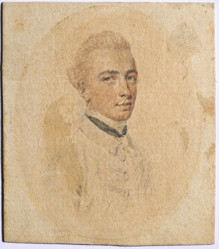 Portrait of a Man, c. 1775. John I Smart (British, 1741-1811). Gray, red, and purple wash and graphite on laid paper; sheet: 5.6 x 4.9 cm (2 3/16 x 1 15/16 in.).