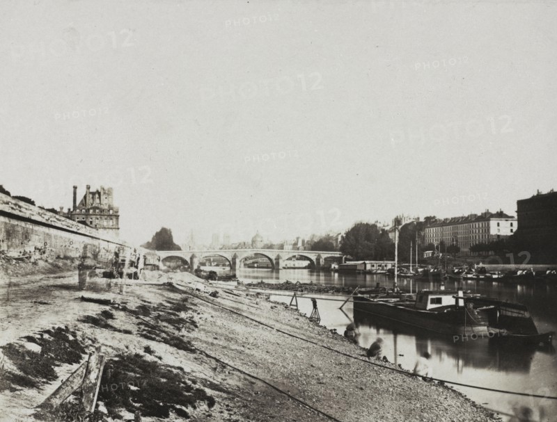 View from the Pont de la Concorde, 1852. Charles Henri Plaut (French). Fonteny salt print from wet collodion negative; image: 16.2 x 21.5 cm (6 3/8 x 8 7/16 in.); mounted: 30 x 42.5 cm (11 13/16 x 16 3/4 in.); matted: 40.6 x 50.8 cm (16 x 20 in.)