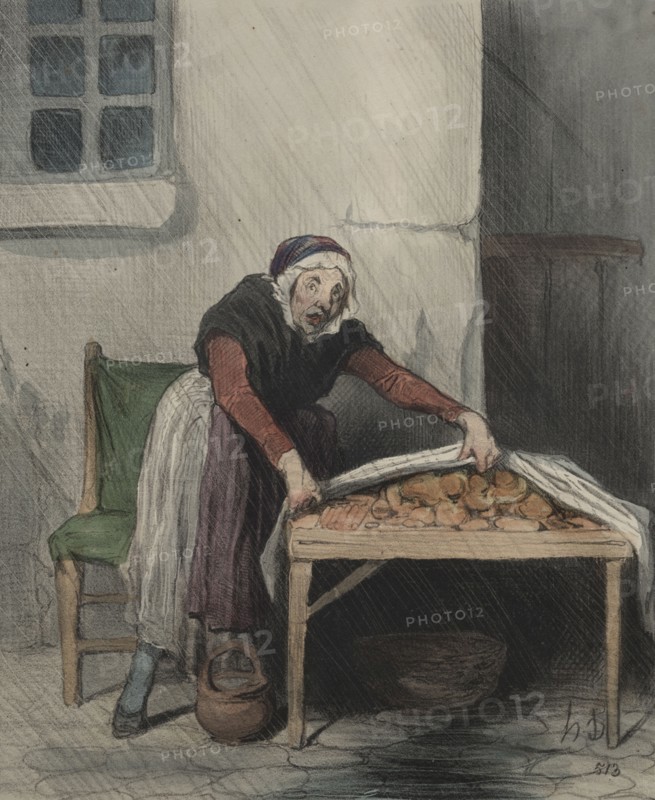 published in le Charivari (no du 24 novembre 1843): The Chapter of Interpretations, plate 8: Each burn fears cold water, 1843. Honoré Daumier (French, 1808-1879), Aubert. Lithograph with hand-coloring; sheet: 33.8 x 24.7 cm (13 5/16 x 9 3/4 in.); image: 24.2 x 19.9 cm (9 1/2 x 7 13/16 in.)