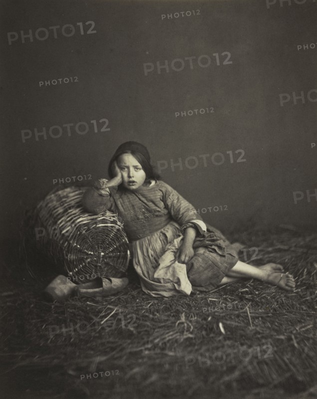 Study of a Young Peasant Girl, c. 1860. Unidentified Photographer. Albumen print from wet collodion negative; paper: 22.7 x 18.2 cm (8 15/16 x 7 3/16 in.); matted: 50.8 x 40.6 cm (20 x 16 in.)