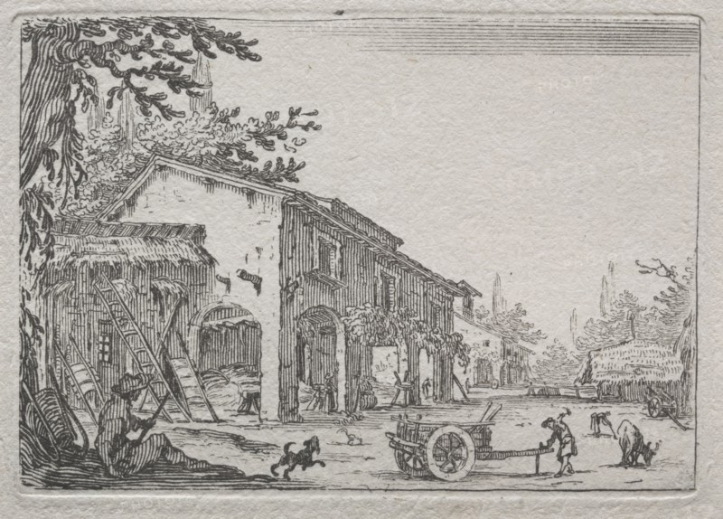 Caprices: The Italian Farm. Jacques Callot (French, 1592-1635). Etching; sheet: 13.5 x 21 cm (5 5/16 x 8 1/4 in.); platemark: 5.2 x 7.5 cm (2 1/16 x 2 15/16 in.).