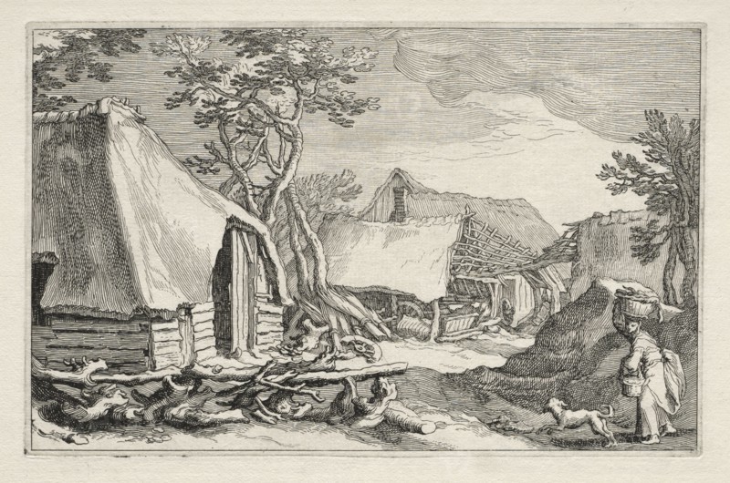 The Set of Landscapes with Farmhouses: Landscape with Farmhouses, 1613-1614. Boetius Adams Bolswert (Flemish, 1580-1633), after Abraham Bloemaert (Dutch, 1564-1651). Etching with burin; sheet: 25.7 x 35.6 cm (10 1/8 x 14 in.); platemark: 15.6 x 24.3 cm (6 1/8 x 9 9/16 in.)