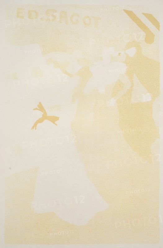 Sagot's Gallery, 1898. Georges Alfred Bottini (French, 1874-1907). Color separation proof in yellow; sheet: 37.7 x 28.1 cm (14 13/16 x 11 1/16 in.); image: 28.8 x 18.6 cm (11 5/16 x 7 5/16 in.)
