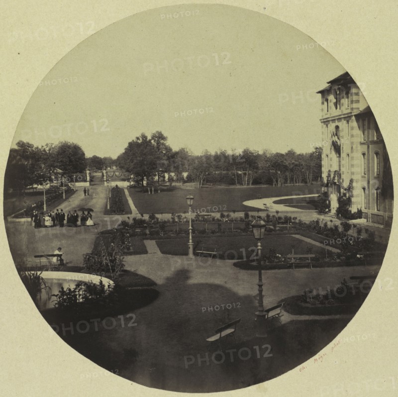 The Asylum at Vincennes, c. 1859. Charles Nègre (French, 1820-1880). Albumen print from wet collodion negative; diameter: 16.5 cm (6 1/2 in.); second mount: 41.3 x 30.9 cm (16 1/4 x 12 3/16 in.); first mount: 24 x 19.8 cm (9 7/16 x 7 13/16 in.).