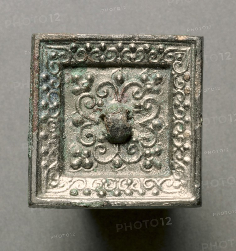 Miniature Square Mirror , 589-618. China, Sui dynasty (581-618). Bronze; overall: 0.6 x 3.8 cm (1/4 x 1 1/2 in.); rim: 0.5 cm (3/16 in.).