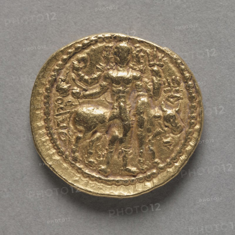 Coin of Kushan King Vasudeva I (reverse), c. AD 142/145-174/177. India, Mathura, Kushan Period (1st Century-320). Gold; overall: 2.2 cm (7/8 in.).