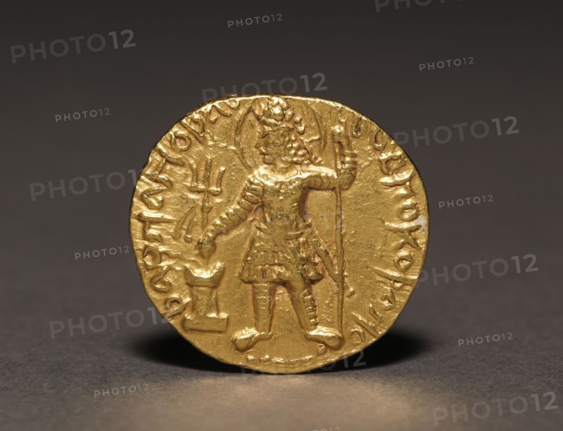 Coin of Kushan King Vasudeva I, c. AD 142/145-174/177. India, Mathura, Kushan Period (1st Century-320). Gold; overall: 2.2 cm (7/8 in.).
