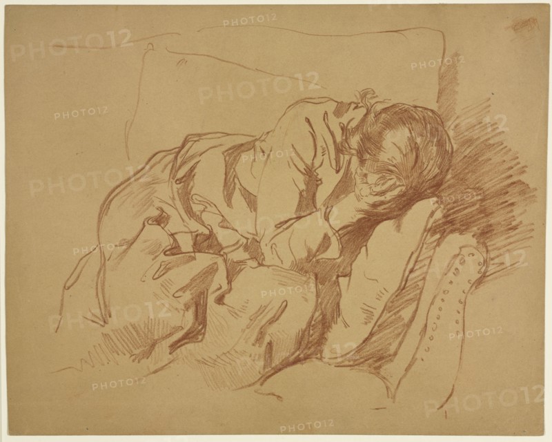 Lamenting Woman (Sarah H. Crone), 1880s or 1890s. Samuel H. Crone (American, 1858-1913). Red chalk; sheet: 25.3 x 31.5 cm (9 15/16 x 12 3/8 in.).