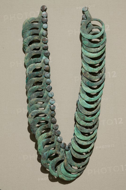 Bronze Necklace with Hanging Pendants, 8th Century BC. Northern Greece, 8th Century BC. Bronze; overall: 40.6 cm (16 in.).