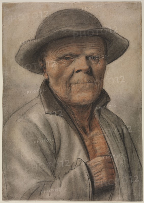 Portrait of an Old Man, 1600s?. Manner of Nicolas Lagneau (French, 1590-1666). Black, red and brown chalk, with stumping; sheet: 38.9 x 27.7 cm (15 5/16 x 10 7/8 in.).