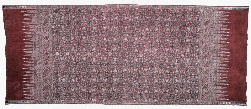 Oversize Hip Wrapper (tapis), mid-1700s. India, Coromandel Coast, mid-18th Century. Cotton; plain weave; drawn resist, painted mordants, dyed; overall: 296 x 120 cm (116 9/16 x 47 1/4 in.).