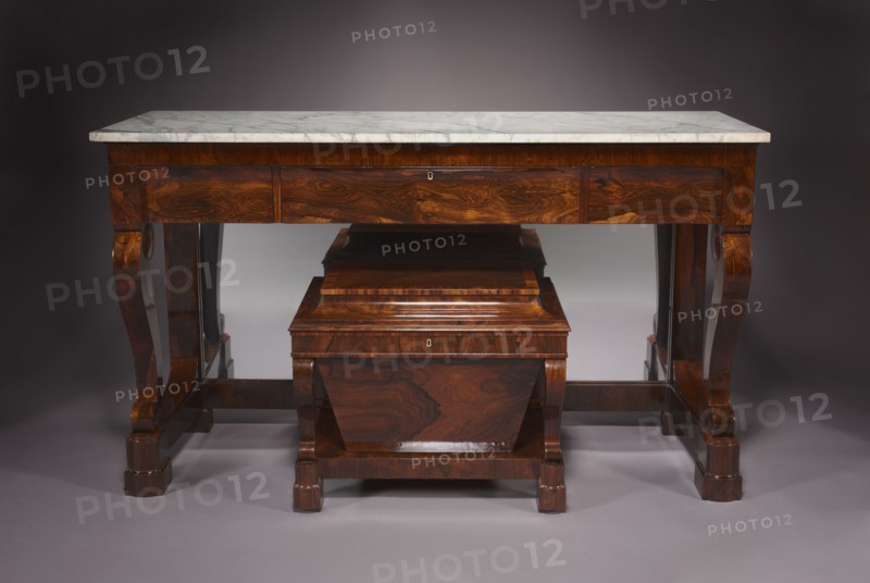 Sideboard and Cellarette, c. 1840. Duncan Phyfe and Son (American, 1768-1854). Chiefly rosewood veneer with pine and poplar secondary woods;