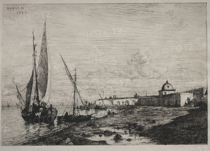 The Port at San Remo, 1878. Adolphe Appian (French, 1818-1898). Etching; sheet: 32.5 x 45.8 cm (12 13/16 x 18 1/16 in.); platemark: 28.3 x 39.1 cm (11 1/8 x 15 3/8 in.).