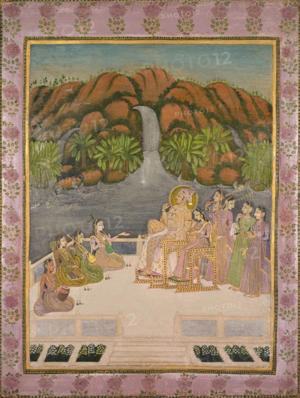Portrait of Sardar Singh (Son of Savant Singh, 1730–68), c. 1760. Northwestern India, Rajasthan, Kishangarh. Opaque watercolor and gold on paper; image: 27.9 x 21.9 cm (11 x 8 5/8 in.); overall: 34.6 x 26.6 cm (13 5/8 x 10 1/2 in.).
