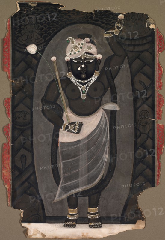 Sri Nathaji, mid 1800s. India, Udaipur, Kotah school, 19th century. Ink and color on paper; overall: 24.5 x 17.2 cm (9 5/8 x 6 3/4 in.).