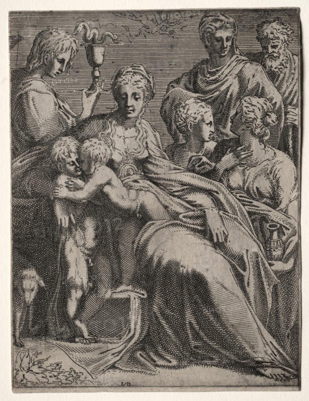 Sacred Conversation, 1540s. Léon Davent (French), after Parmigianino (Italian, 1503-1540). Etching; sheet: 24.4 x 18.5 cm (9 5/8 x 7 5/16 in.).