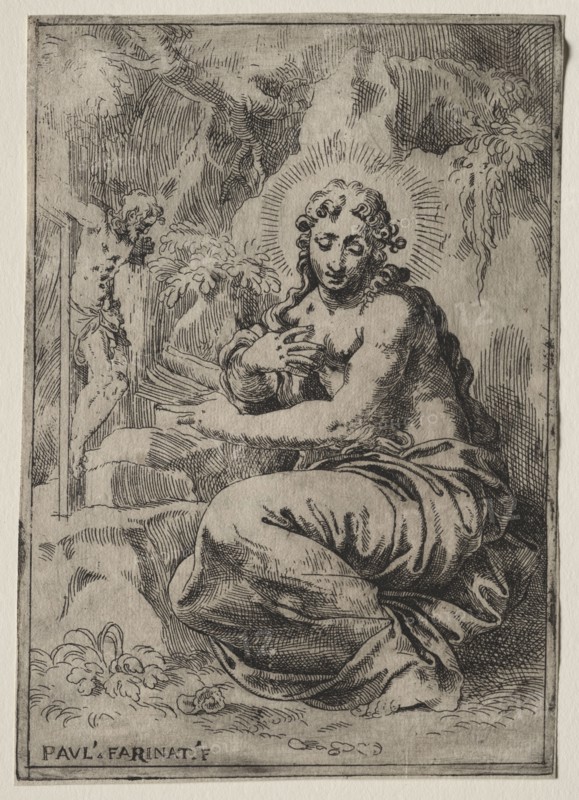 The Magdalen, late 16th century. Paolo Farinati (Italian, 1522-1606). Etching; sheet: 20.4 x 14.5 cm (8 1/16 x 5 11/16 in.).