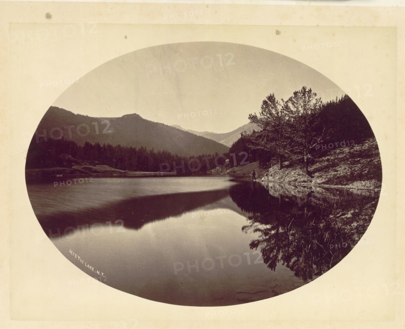 Mystic Lake, M.T., 1872. William Henry Jackson (American, 1843-1942). Albumen print from wet collodion negative; image: 23.3 x 50.7 cm (9 3/16 x 19 15/16 in.); mounted: 40.6 x 31.5 cm (16 x 12 3/8 in.); matted: 50.8 x 61 cm (20 x 24 in.)