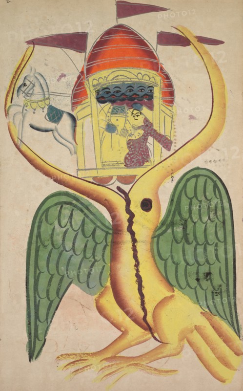 Jatayu Hinders Ravana’s Chariot, Trying