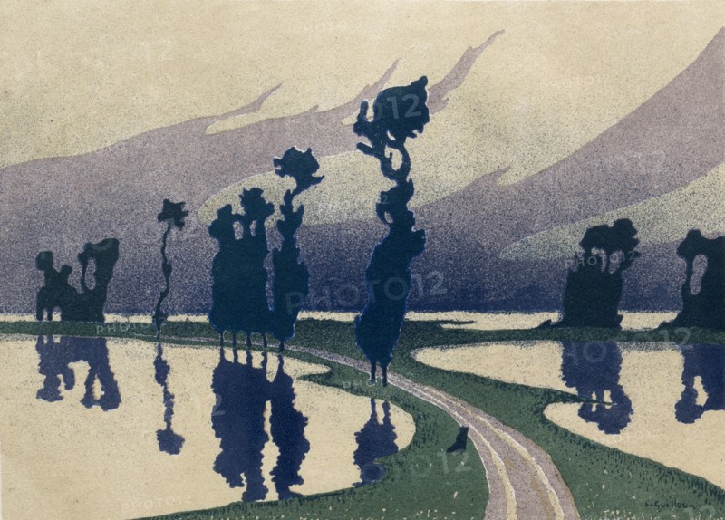 The Deluge, 1893. Charles Guilloux (French, 1866-1946), L'Estampe Originale (blindstamp lower right). Color lithograph; sheet: 41.1 x 58.2 cm (16 3/16 x 22 15/16 in.); image: 20.7 x 28.8 cm (8 1/8 x 11 5/16 in.)