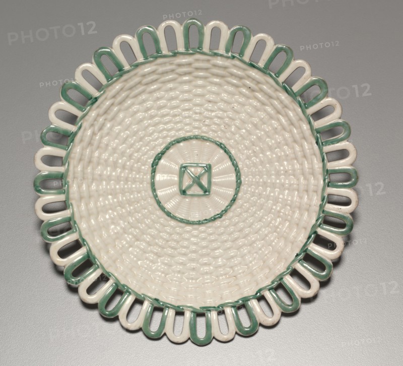 Wicker-Work Covered Basket on Stand (stand), c. 1780-1840. Wedgwood Factory (British). Earthenware; overall: 18 x 19.7 x 19.7 cm (7 1/16 x 7 3/4 x 7 3/4 in.).