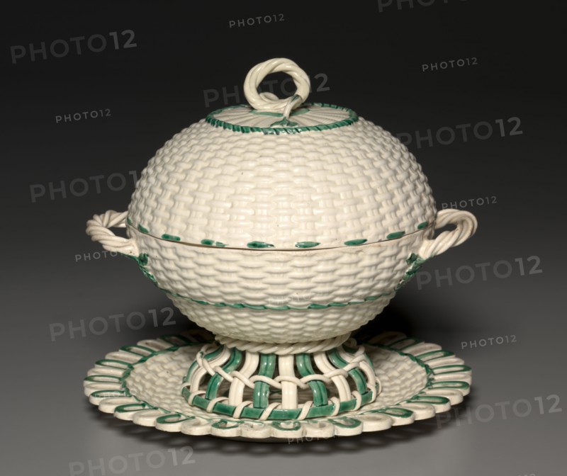 Wicker-Work Covered Basket , c. 1780-1840. Wedgwood Factory (British). Earthenware; overall: 18 x 19.7 x 19.7 cm (7 1/16 x 7 3/4 x 7 3/4 in.).