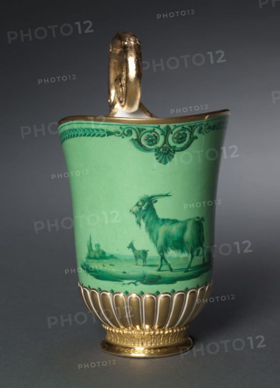 Cream Jug, designed 1788, made 1831-1834. Sèvres Porcelain Manufactory (French, est. 1740). Gilt porcelain; overall: 17.1 x 9.2 x 12.1 cm (6 3/4 x 3 5/8 x 4 3/4 in.).