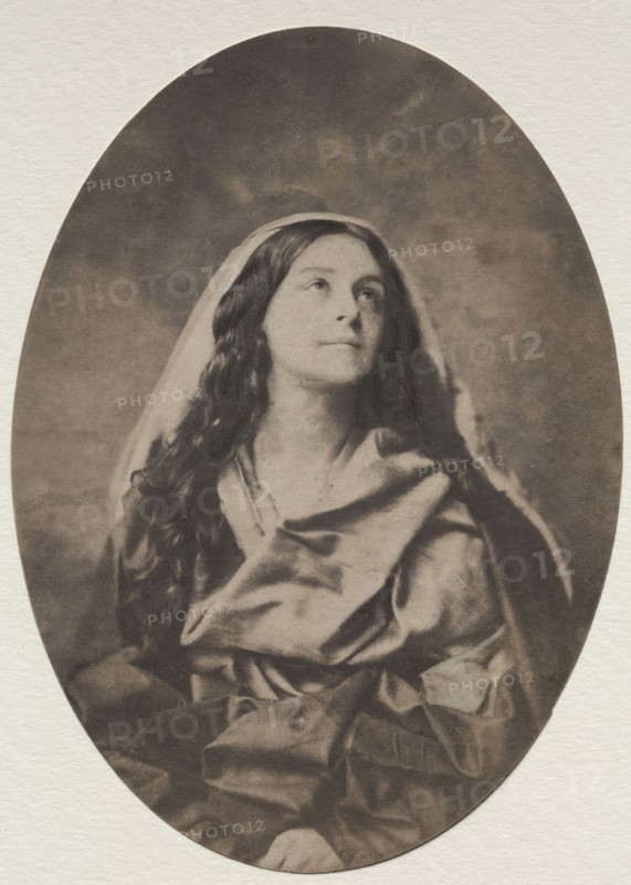 Allegorical Study of a Woman, late 1850s. Harrison(?) (American), assisted by Unidentified Photographer. Salted paper print from a wet collodion negative; overall: 18.7 x 13.5 cm (7 3/8 x 5 5/16 in.); matted: 50.8 x 40.6 cm (20 x 16 in.)