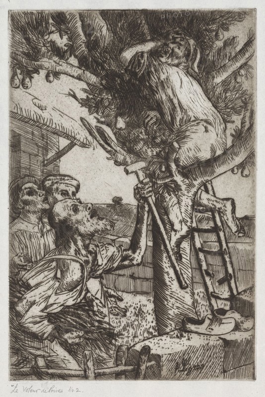 The Pear Thief, No. 1, c. 1890. Alphonse Legros (French, 1837-1911). Etching; sheet: 32.3 x 22.6 cm (12 11/16 x 8 7/8 in.); platemark: 22.7 x 15.1 cm (8 15/16 x 5 15/16 in.)