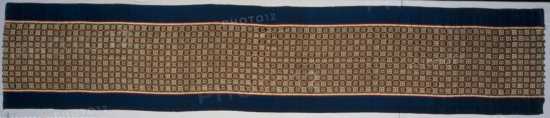 Silk Portiere , 1800s. Morocco, Tetouan, 19th century. Complementary warp-faced plain weave with areas of double cloth; silk; overall: 314.9 x 62.5 cm (124 x 24 5/8 in.).