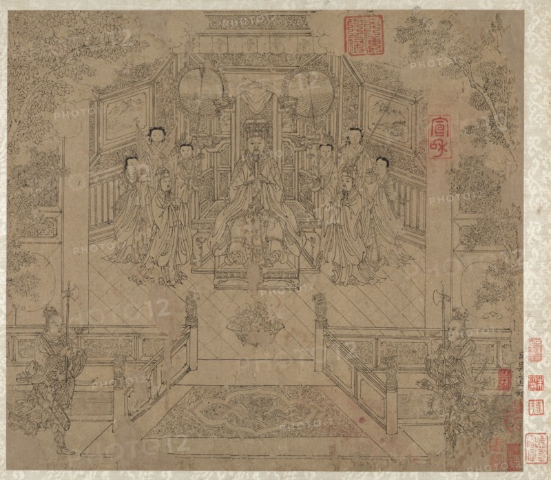 Album of Daoist and Buddhist Themes: Procession of Daoist Deities: Leaf 1, 1200s. China, Southern Song dynasty (1127-1279). Album, ink on paper (fifty leaves); sheet: 34.2 x 38.4 cm (13 7/16 x 15 1/8 in.); mounted: 38.9 x 41.5 cm (15 5/16 x 16 5/16 in.).