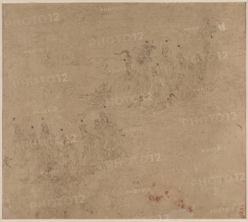 Album of Daoist and Buddhist Themes: Procession of Daoist Deities: Leaf 25, 1200s. China, Southern Song dynasty (1127-1279). Album, ink on paper (fifty leaves); sheet: 34.2 x 38.4 cm (13 7/16 x 15 1/8 in.).