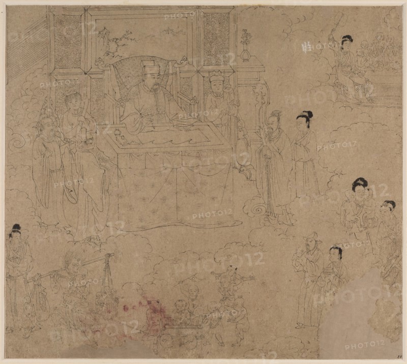 Album of Daoist and Buddhist Themes: Kings of Hells: Leaf 28, 1200s. China, Southern Song dynasty (1127-1279). Album, ink on paper (fifty leaves); sheet: 34 x 38.3 cm (13 3/8 x 15 1/16 in.).