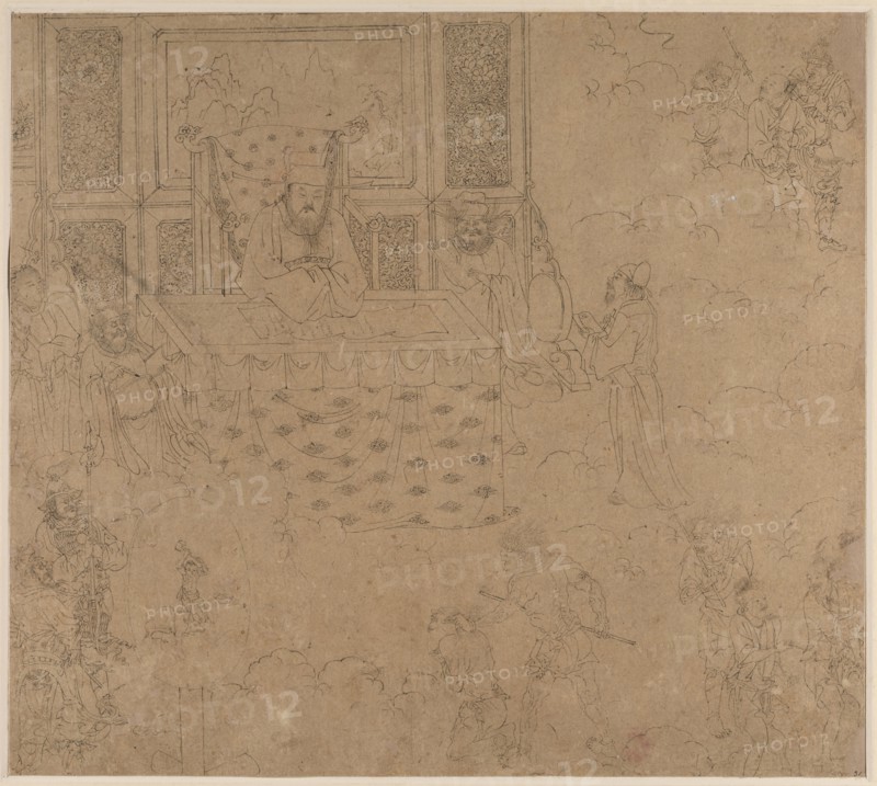 Album of Daoist and Buddhist Themes: Kings of Hells: Leaf 31, 1200s. China, Southern Song dynasty (1127-1279). Album, ink on paper (fifty leaves); sheet: 34.2 x 38.4 cm (13 7/16 x 15 1/8 in.).