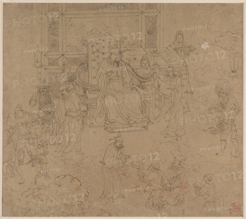 Album of Daoist and Buddhist Themes: Kings of Hells: Leaf 36, 1200s. China, Southern Song dynasty (1127-1279). Album, ink on paper (fifty leaves); sheet: 34.1 x 38.4 cm (13 7/16 x 15 1/8 in.).