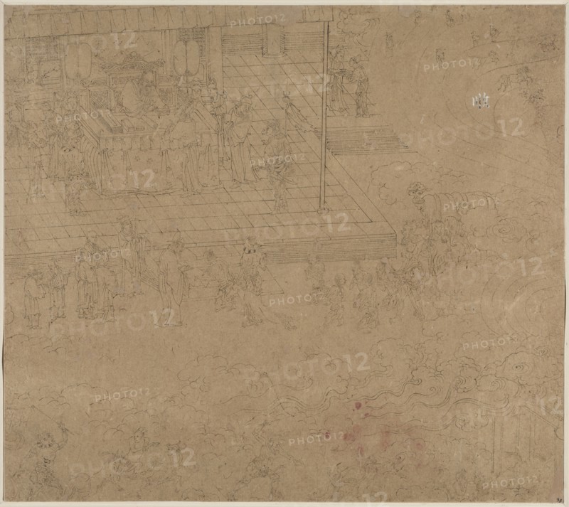 Album of Daoist and Buddhist Themes: Kings of Hells: Leaf 38, 1200s. China, Southern Song dynasty (1127-1279). Album, ink on paper (fifty leaves); sheet: 34.2 x 38.3 cm (13 7/16 x 15 1/16 in.).