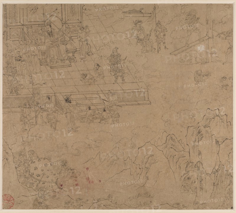 Album of Daoist and Buddhist Themes: Kings of Hells: Leaf 39, 1200s. China, Southern Song dynasty (1127-1279). Album, ink on paper (fifty leaves); sheet: 34 x 38.4 cm (13 3/8 x 15 1/8 in.).