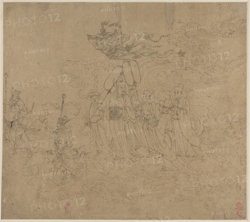 Album of Daoist and Buddhist Themes: Procession of Daoist Deities: Leaf 6, 1200s. China, Southern Song dynasty (1127-1279). Album, ink on paper (fifty leaves); sheet: 34.2 x 38.6 cm (13 7/16 x 15 3/16 in.).