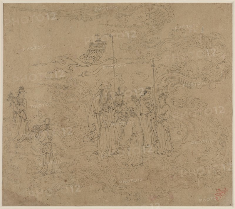 Album of Daoist and Buddhist Themes: Procession of Daoist Deities: Leaf 7, 1200s. China, Southern Song dynasty (1127-1279). Album, ink on paper (fifty leaves); sheet: 34.1 x 38.5 cm (13 7/16 x 15 3/16 in.).