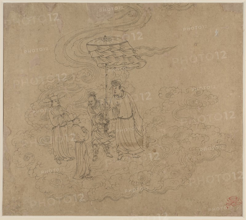 Album of Daoist and Buddhist Themes: Procession of Daoist Deities: Leaf 9, 1200s. China, Southern Song dynasty (1127-1279). Album, ink on paper (fifty leaves); sheet: 34.3 x 38.4 cm (13 1/2 x 15 1/8 in.).
