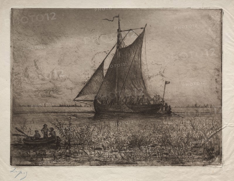 Dutch Riverscape. Ludovic Napoléon, Vicomte Lepic (French, 1839-1889). Etching; sheet: 30.4 x 45.3 cm (11 15/16 x 17 13/16 in.); platemark: 23.6 x 31.8 cm (9 5/16 x 12 1/2 in.)