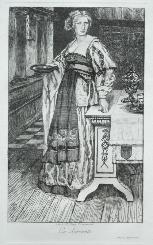 The Maidservant, after H. Leys, 1868. Félix Bracquemond (French, 1833-1914), after H. Leys. Etching; sheet: 34 x 25.2 cm (13 3/8 x 9 15/16 in.); platemark: 25.8 x 15.5 cm (10 3/16 x 6 1/8 in.)