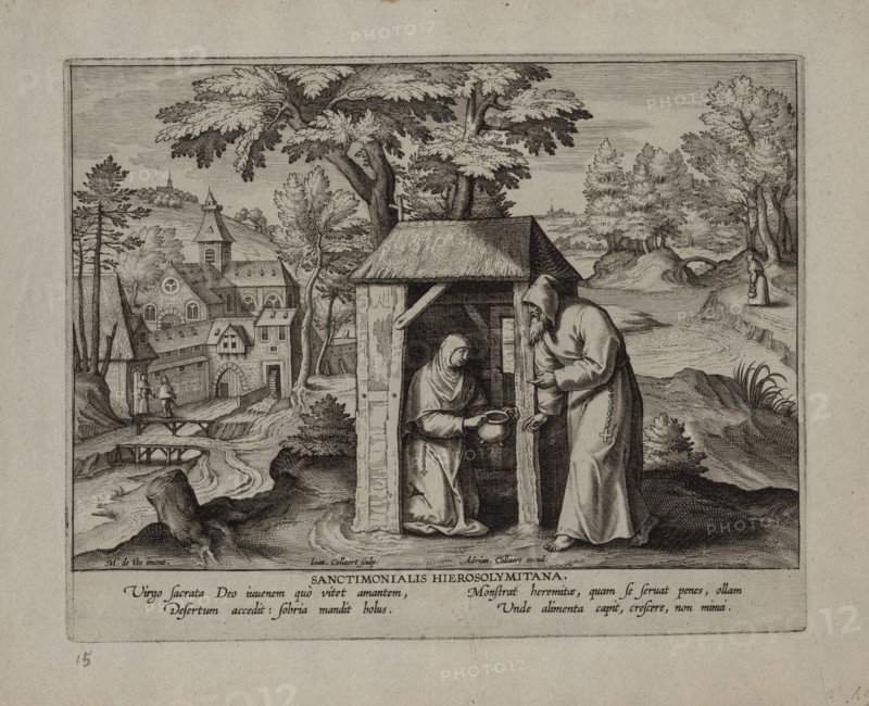 Holy Jerome. Hans Collaert (Flemish, 1566-1628), after Maarten de Vos (Flemish, 1532-1603). Engraving; sheet: 22.2 x 27.2 cm (8 3/4 x 10 11/16 in.); platemark: 17.7 x 22.5 cm (6 15/16 x 8 7/8 in.).