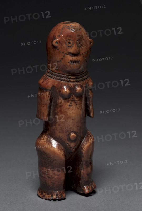 Figurine, probably 1800s. Central Africa, Democratic Republic of the Congo, Lega, probably 19th century. Ivory; overall: 17.5 cm (6 7/8 in.)