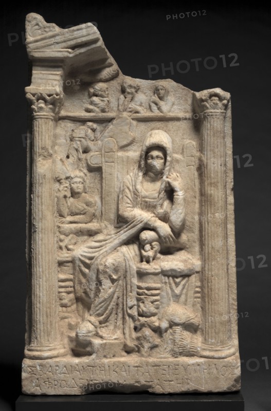 Grave Stele (Relief), c. 50 BC. Southern Asia Minor, Pamphylia, Hellenistic Greek, 1st century BC. Marble; overall: 73.6 x 42.5 cm (29 x 16 3/4 in.).