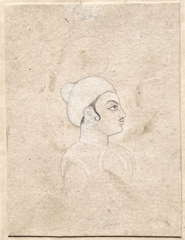 Portrait of a Man, late 1700s. India, Pahari, late 18th century. Ink on paper; overall: 7.3 x 5.5 cm (2 7/8 x 2 3/16 in.).
