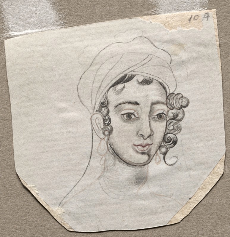 Head of a Young Man, early 1800s. India, Company School, Sangram Singh seal on reverse, early 19th century. Drawing ; overall: 7 x 7 cm (2 3/4 x 2 3/4 in.).
