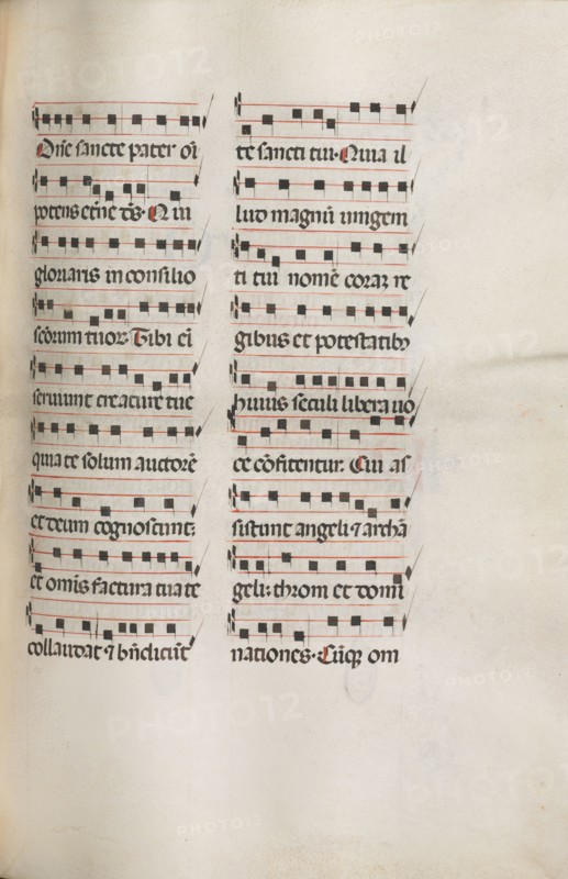 Missale: Fol. 112: contains some music as part of Palm Sunday liturgy, 1469. Bartolommeo Caporali (Italian, c. 1420-1503), assisted by Giapeco Caporali (Italian, d. 1478). Ink; overall: 35 x 25 cm (13 3/4 x 9 13/16 in.).